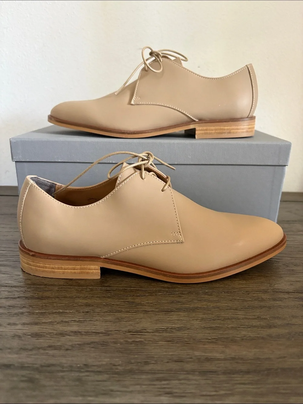 NIB [Everlane] The Modern Oxford Italian Leather Lace Up Shoes Blush Women’s 6.5 - Picture 12 of 15